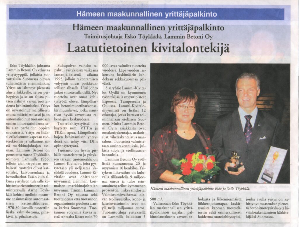 yrittäjäpalkinto